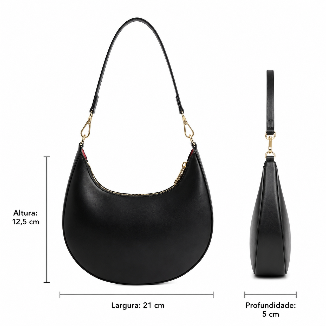 Dimensões da Bolsa Crescent Moon